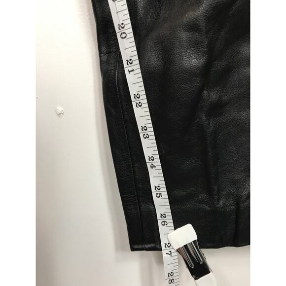 Lord and Taylor 100% Nappa Cow Leather 1990s Black Pants Women's 12 / Large - Picture 10 of 10